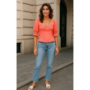 Women's - Aritzia Wilfred Pandora Smocked Blouse, Size Small